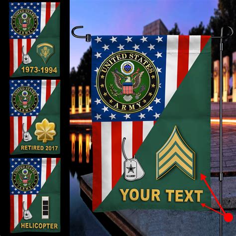 Personalized Army Veteran Garden Flag Double Sided Print Gloritees