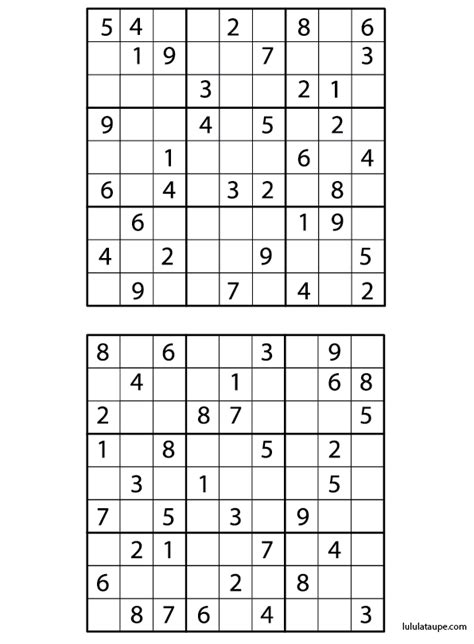 Puzzles composés de 5 sudokus de 9 sur 9 de côté, croisés dans les angles. Grilles de Sudoku à imprimer avec solution - Lulu la taupe ...