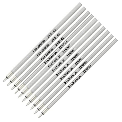 10 Pack D1 Mini Ballpoint Pen Refills Needle Point Extra Fine Tips