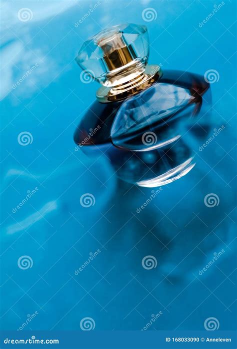 Perfume Bottle Under Blue Water Fresh Sea Coastal Scent As Glamour