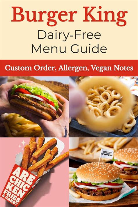 Burger King Dairy Free Menu Guide With Vegan Options Allergen Notes