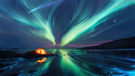 Northern Lights Night Sky 4k 8650i Wallpaper Pc Desktop