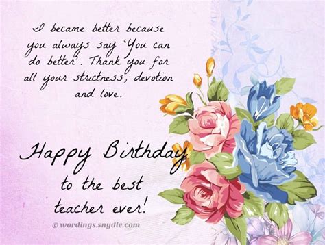 Birthday Wishes For Teacher Wordings And Messages Birthday Wishes