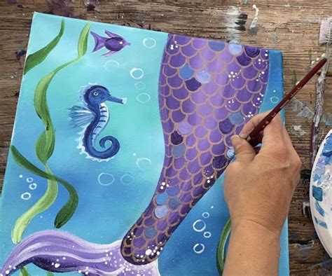 Mermaid Tail Painting Step By Step Acrylic Tutorial For Beginners