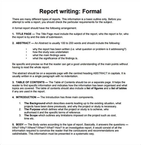 Free 37 Sample Report Writing Format Templates In Pdf