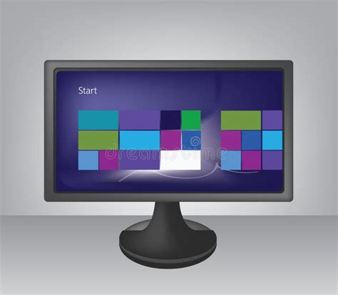 Wide Screen Computer Monitor Illustration Stock Illustration