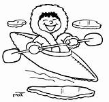 Eskimo Coloring Kayaking Kayak Drawing Getcolorings Getdrawings sketch template