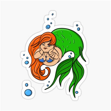 Chubby Mermaid Pinup Sexy Body Positive Graphic Sticker By