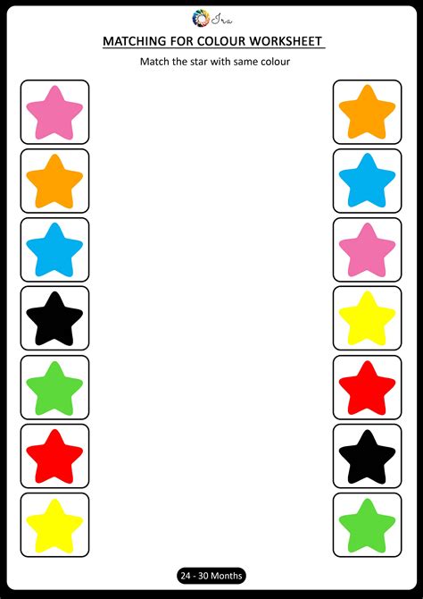 The Matching For Color Worksheet Is Shown With Four Different Stars In
