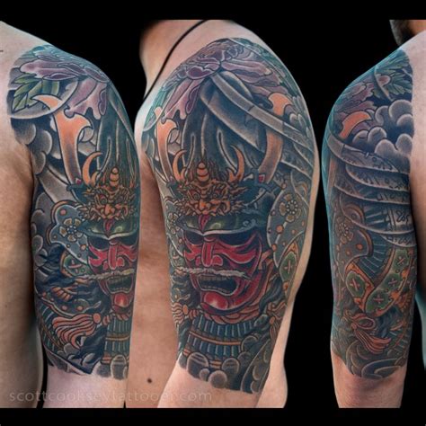 Traditional Japanese Samurai Half Sleeve Tattoo By Scott Cooksey Half