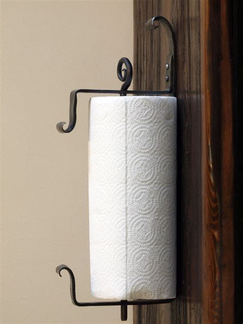 Wall Mounted Iron Paper Towel Holder Hand Forged By A Etsy