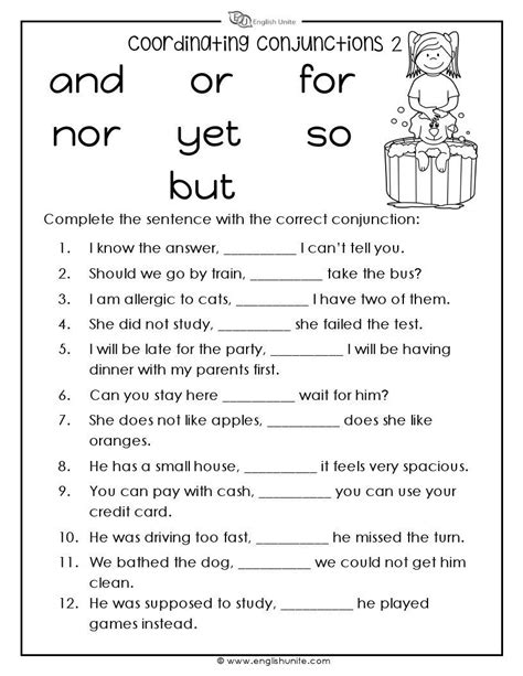 Free Printable Worksheets For Conjunctions