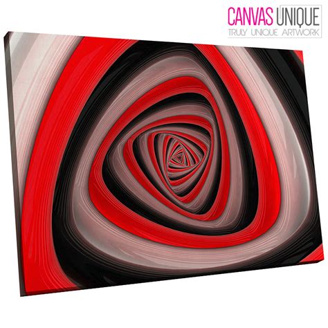 Ab1123 Red Black Grey Modern Swirl Abstract Wall Art Picture Large