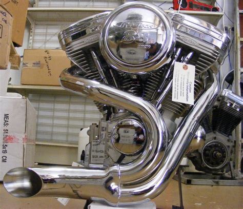 Harley davidson exhaust systems (910). Chrome 2" LAF Short Shots Exhaust Harley Softail Chopper ...