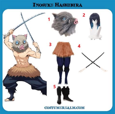 Diy Inosuke Hashibira Costume Cosplay Anime Anime Accessories Anime