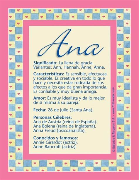 Ana Significado Del Nombre Ana Nombres Significados De Los Nombres