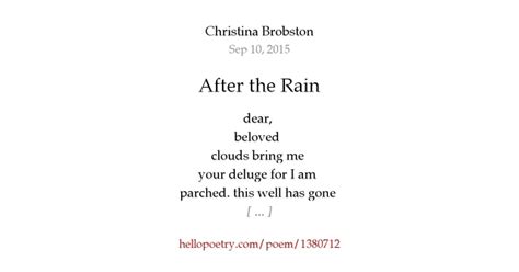 After The Rain By Cgb Hello Poetry