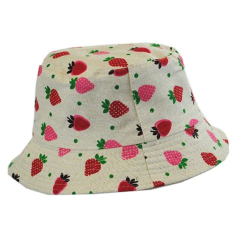 Jeanne Simmons Kids Strawberry Cotton Bucket Hat Girls
