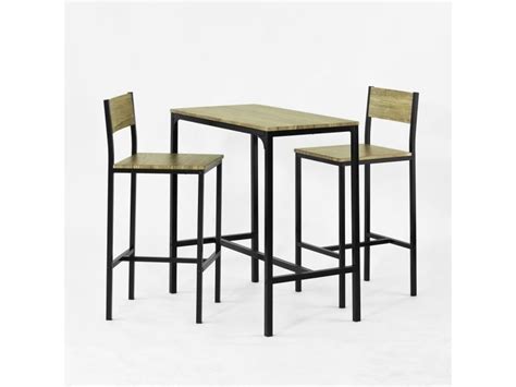 Ensemble table de bar + 2 chaises, set de 1 table + 2 chaises, table