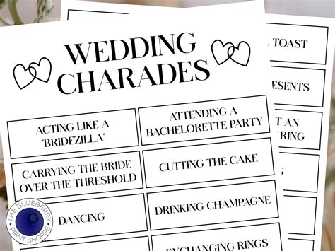 Wedding Charades Wedding Shower Game 32 Phrases To Act Out Etsy Israel