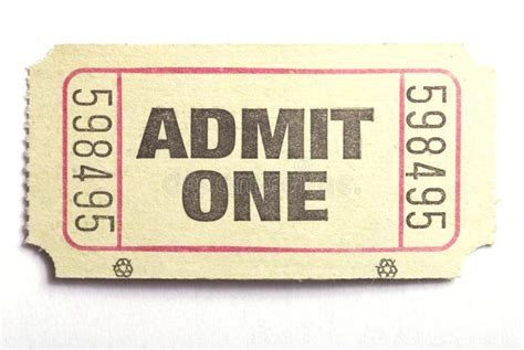 Admit One Movie Ticket Stock Photo Image Of Spectator 14070758