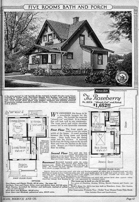 Sears Farmhousethe Roseberry Kit Homes Craftsman Style Bungalow