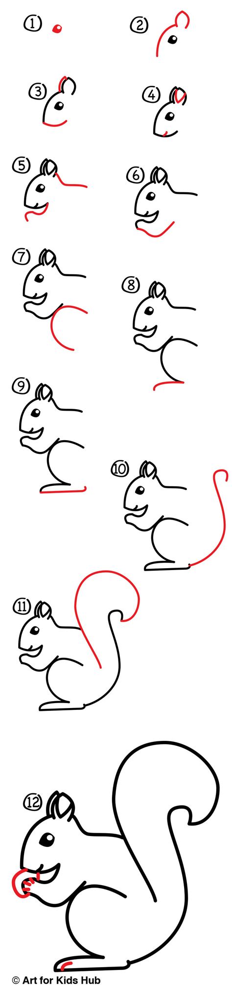 How To Draw A Squirrel Sya Art For Kids Hub