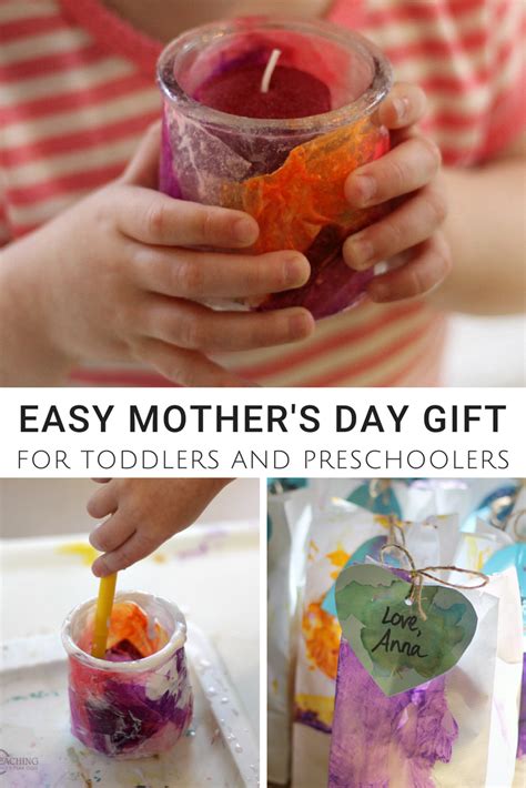 Or make some lovely accessories like key rings and necklaces. Easy Toddler and Preschool Gift for Mom: Colorful Candle ...