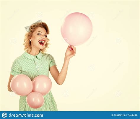 Pin Up With Balloons Stock Image Image Of Erotic Attractive 125556129