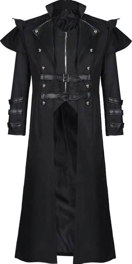 Tnmzi Men Halloween Costumes New Medieval Court Banquet Clothing Long Trench Coat For Men With