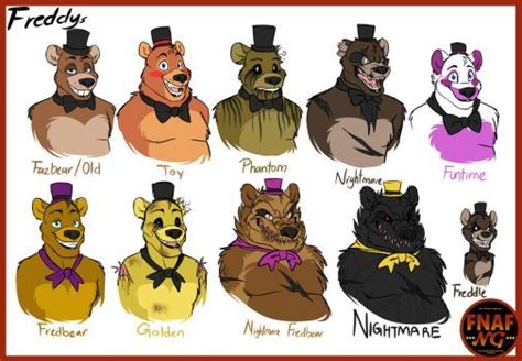 Fnafngfreddy Versions By Namygaga Fnaf Drawings Fnaf Freddy Anime Fnaf