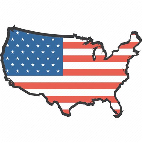America Flag Map United States Icon Download On Iconfinder