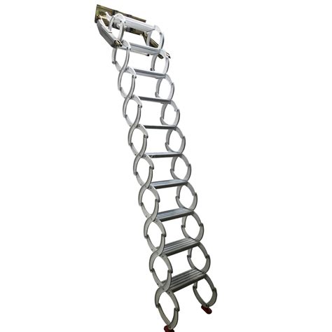 Intbuying Narrow Wall Mounted Attic Ladder Al Mg Alloy 102steps 82 9