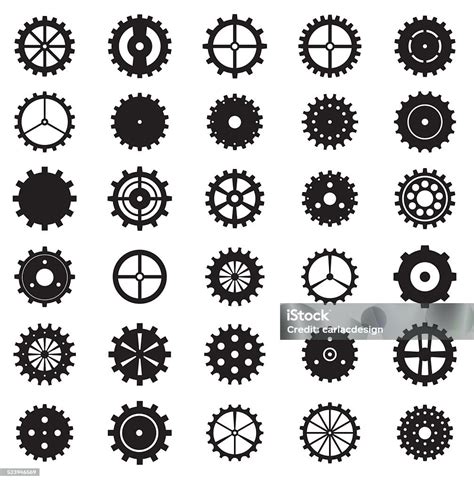 Set Of Gear Wheels Steampunk Vector Illustration Stock Illustration