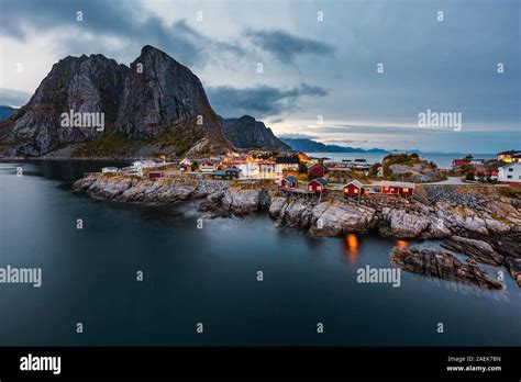 Famous Tourist Attraction Hamnoy Fishing Village On Lofoten Islands