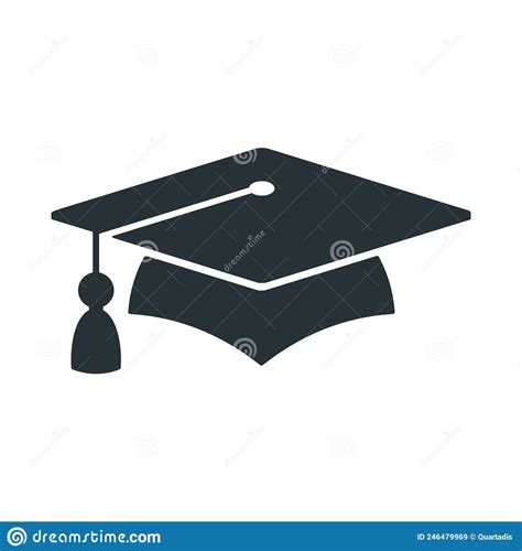 Graduation Black Logo University Graduate Cap With Diploma Stock