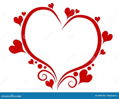 Decorative Red Valentine S Day Heart Outline Stock Illustration