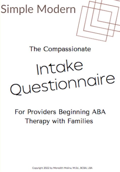 Compassionate Intake Questionnaire Simple Modern Meredith Molina M