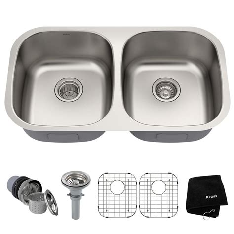 Check spelling or type a new query. KRAUS Premier Undermount Stainless Steel 32 in. 50/50 ...