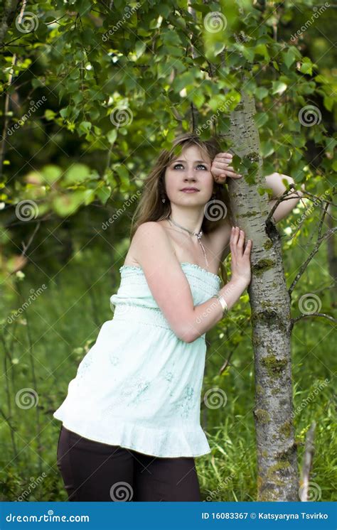 Girl And Birch Royalty Free Stock Photography Image 16083367