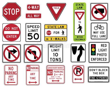 Traffic Signs In The United States Regulatory Series Vector