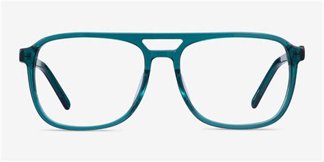 russell rectangle teal glasses for men eyebuydirect