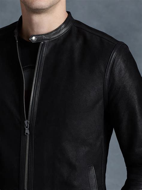 John Varvatos Leather Racer Jacket In Black For Men Lyst