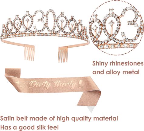 Aster Dirty Thirty Sash And Tiara 30th Rhinestone Crown And Glitter