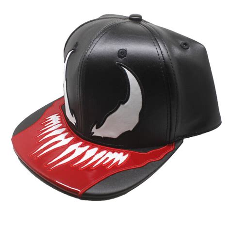 Superhero Venom Black Panther PU Leather Hat Adjustable Baseball Hats