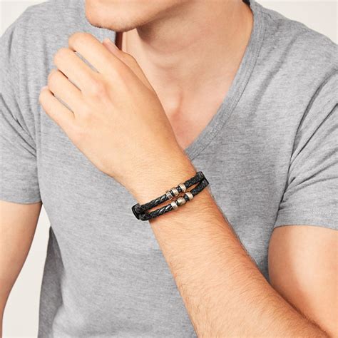 Leather Bracelet Black Fossil