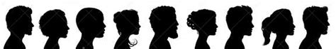 Group Young People Profile Silhouette Faces Boys And Girls Set â€“ For