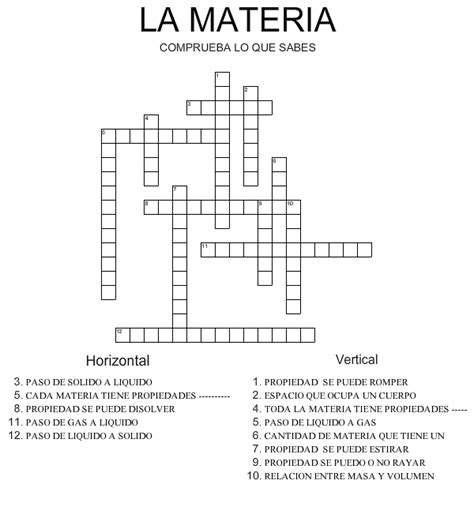 Cuarto 2016 Crucigramas Sobre La Materia