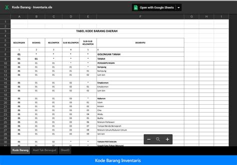 Contoh Format Inventaris Barang Kantor Excel