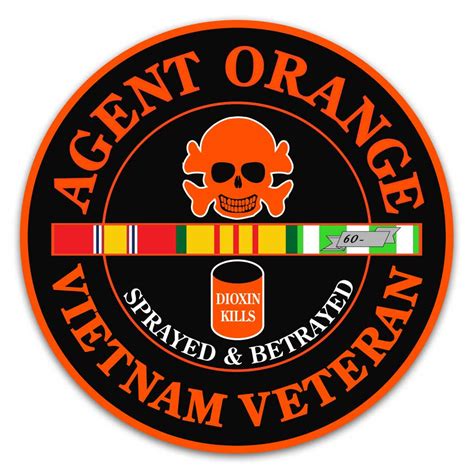 Vietnam Veteran Circle Decal Sticker With Agent Orange Graphic Decal